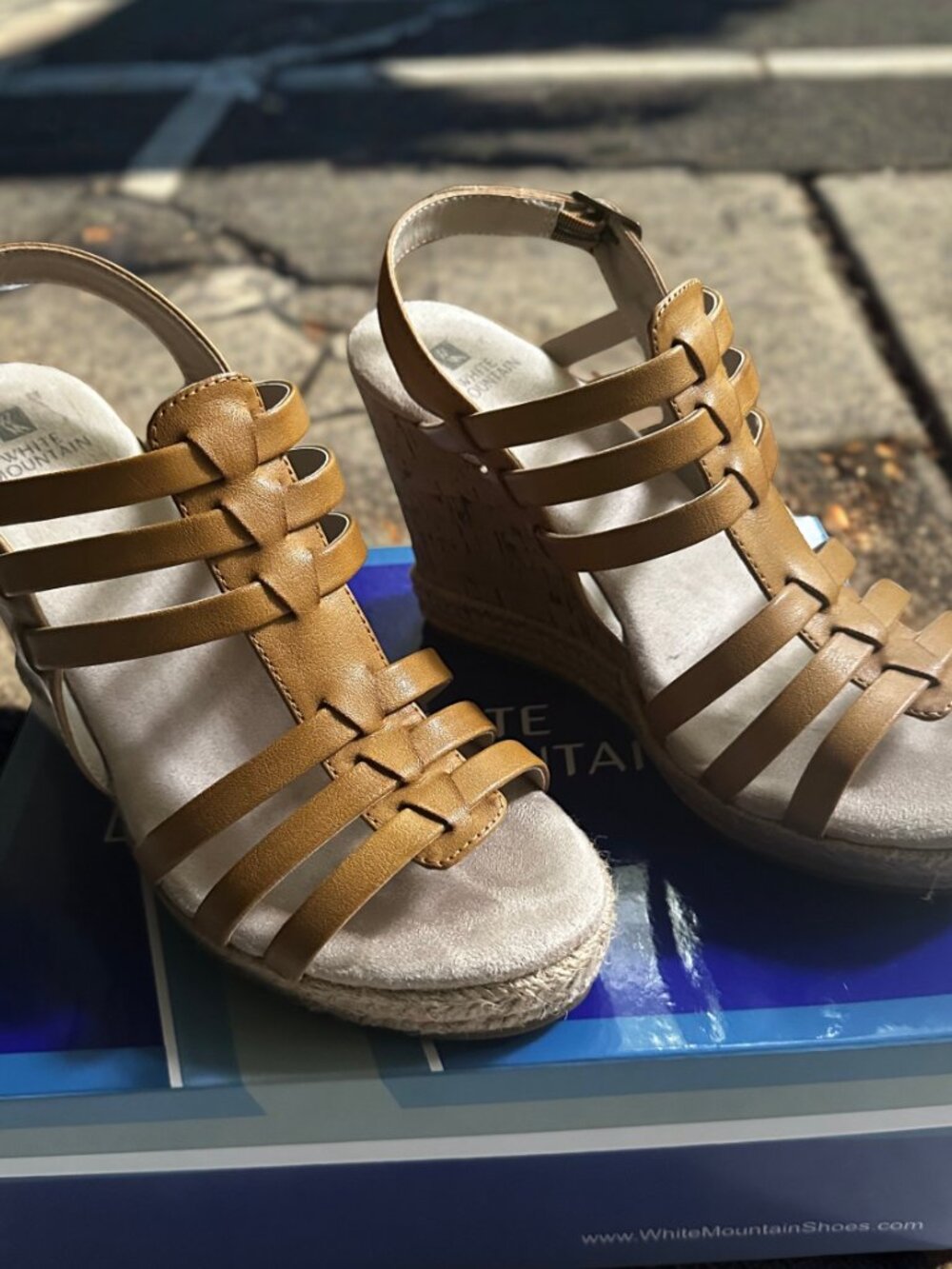 White Mountain Wedge Sandal